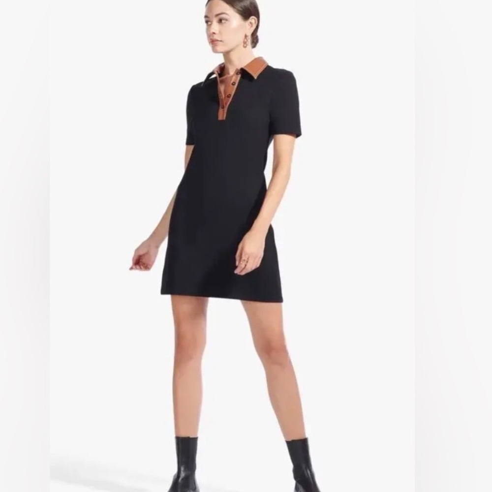 Staud Jay Black Short Sleeve Dress